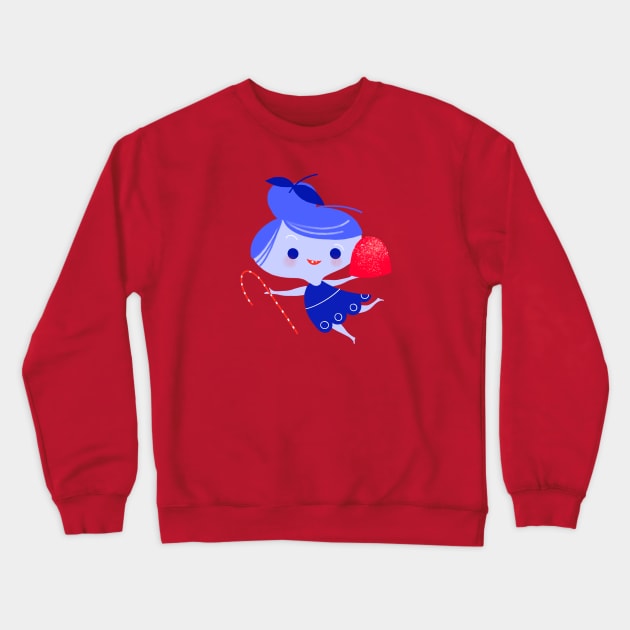 Periwinkle Sugar Plum Crewneck Sweatshirt by Kath Waxman Illustration